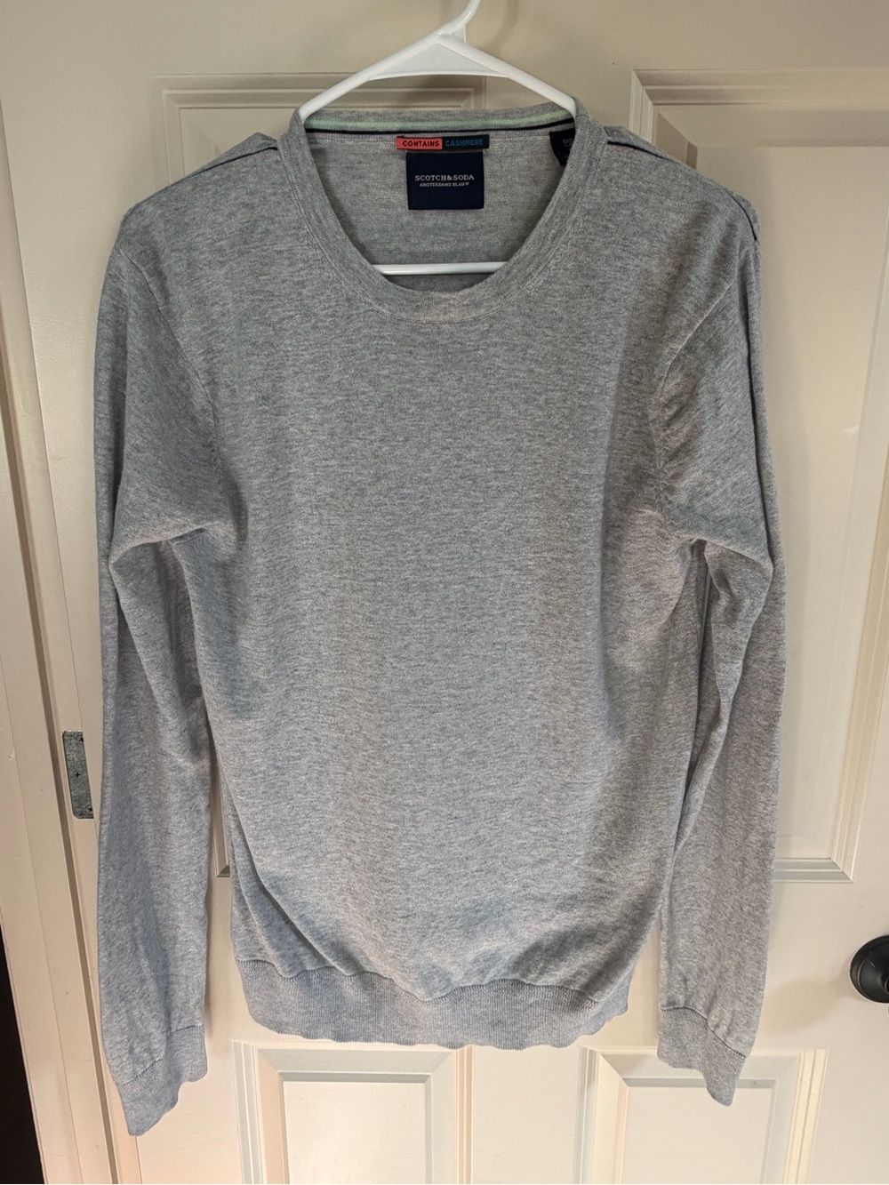 Scotch & Soda Men's Crewneck cashmere blend sweater - Light Grey